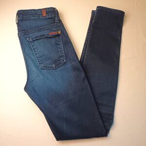 7 For All Mankind Denim Jeans Size 26/2 The High Waist Skinny Dark Wash